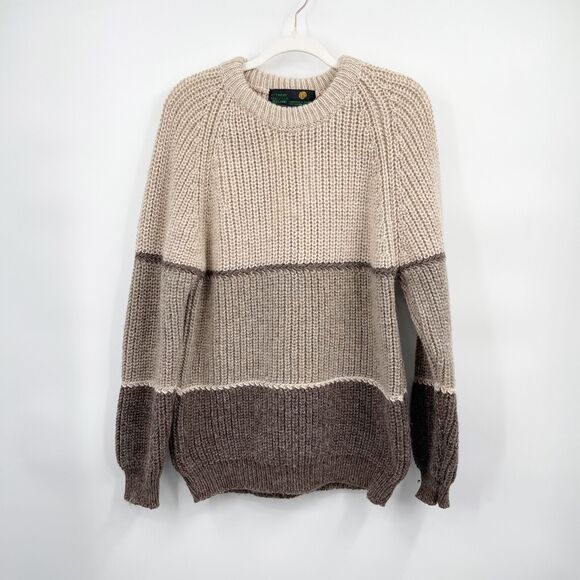 Country‎ Knitwear Ireland Fisherman Sweater Mens M Brown Hand Knit 100% Wool - Picture 1 of 10